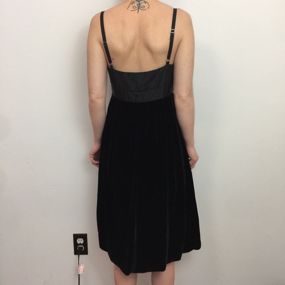 Le Lis Blanc Black Velvet Babydoll Midi Dress - Picture 3 of 8